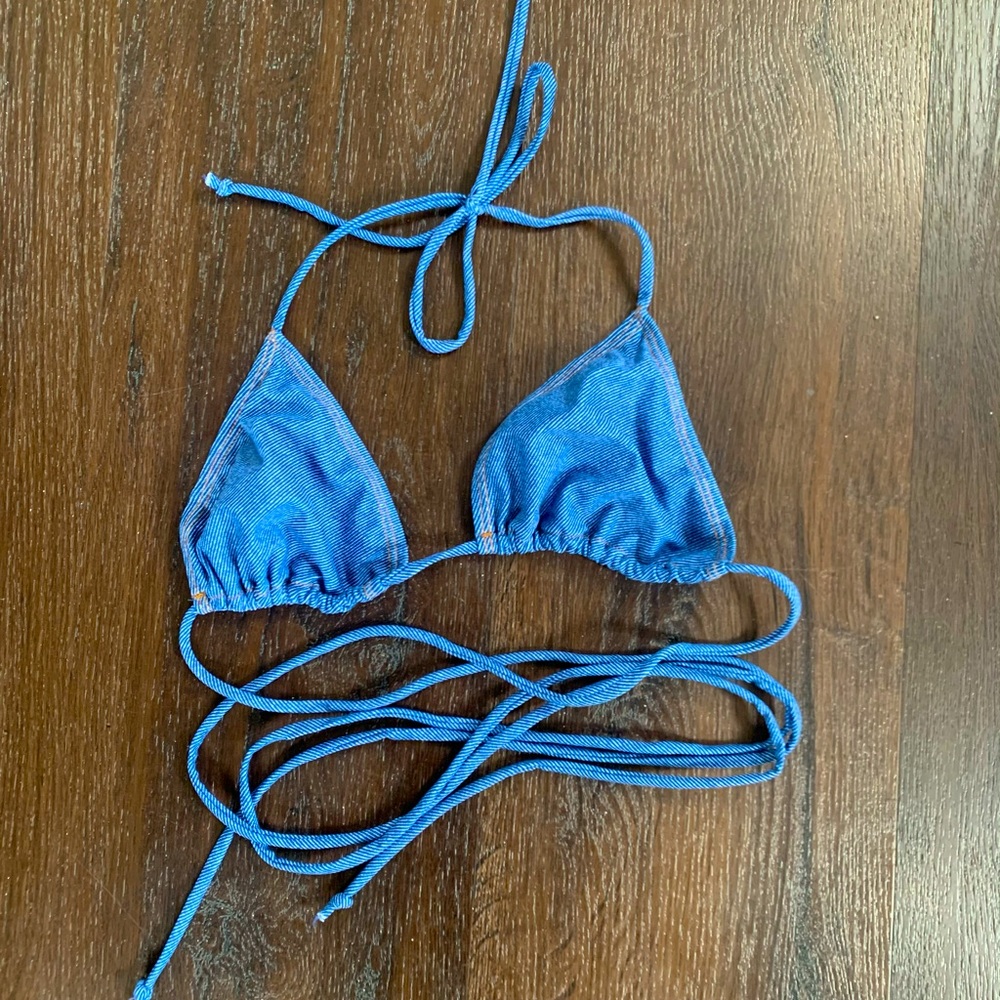 Denim bikini top